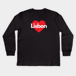 Love Lisbon (Lisboa, with Heart) Kids Long Sleeve T-Shirt